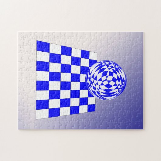 Puzzle - Balle 3D sur damier (Horizontal)