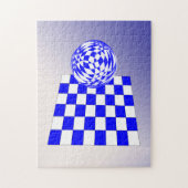 Puzzle - Balle 3D sur damier (Vertical)