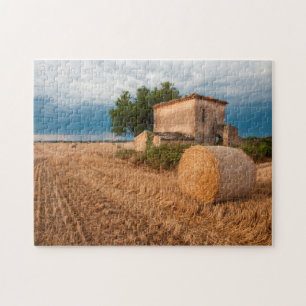 Puzzle Balle de foin dans un champ de Provence