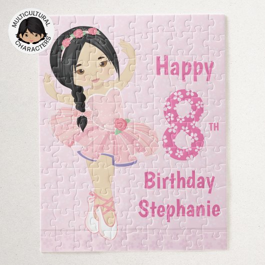 Puzzle Ballerina asiatique Joyeux anniversaire