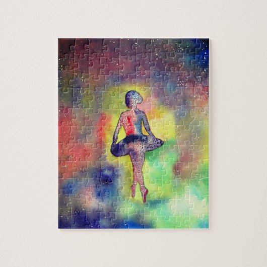 Puzzle Ballerina, Danseur de ballet Waterolro Art (Vertical)