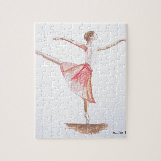 Puzzle Ballerina rose fille aquarelle danseuse fille ball (Vertical)