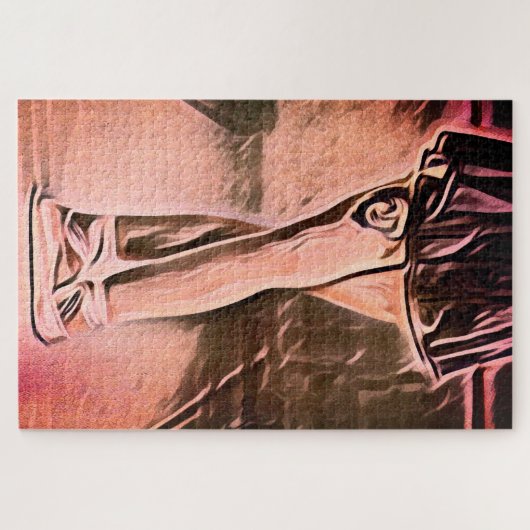 Puzzle Ballerine gothique tatouée Standing Personnalisabl (Horizontal)