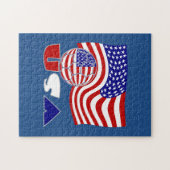 Puzzle Ballon de football et drapeau des États-Unis (Horizontal)