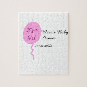Puzzle Ballon rose c'est une fille baby shower ajouter no