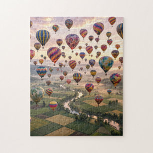 Puzzle Ballons à Air Chaud au-dessus de la Vallée à l'Aub