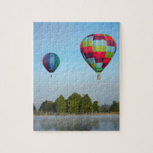 Puzzle Ballons à air chaud au-dessus d'un lac, NZ
