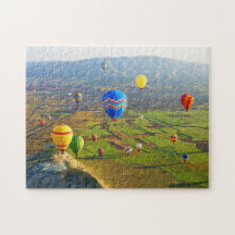 Ballons d'air au-dessus de Green Field Jigsaw Puzz