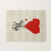 Puzzle Ballons romantiques d'éléphant et de coeur (Horizontal)