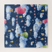 Puzzle Ballons Whimsical : Motif de nuage d'aquarelle (Horizontal)