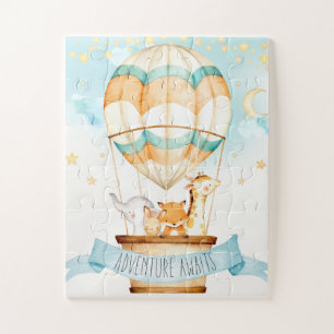 Puzzle Balloon à air chaud mignon Animaux Aventure Attend