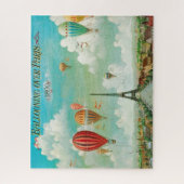 Puzzle Ballooning Over Paris Art Peinture Illustration (Vertical)