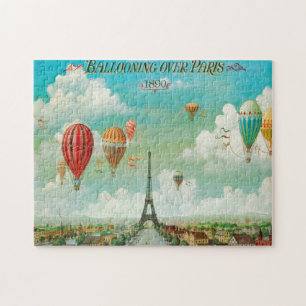 Puzzle Ballooning Over Paris Art Peinture Illustration