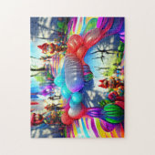 Puzzle Balloons psychédéliques Bienvenue Accueil Jigsaw P (Vertical)