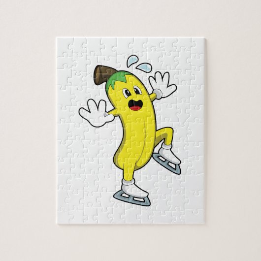 Puzzle Banane au patinage sur glace avec patins sur glace (Vertical)