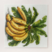 Puzzle Bananes et leurs feuilles vertes (Horizontal)