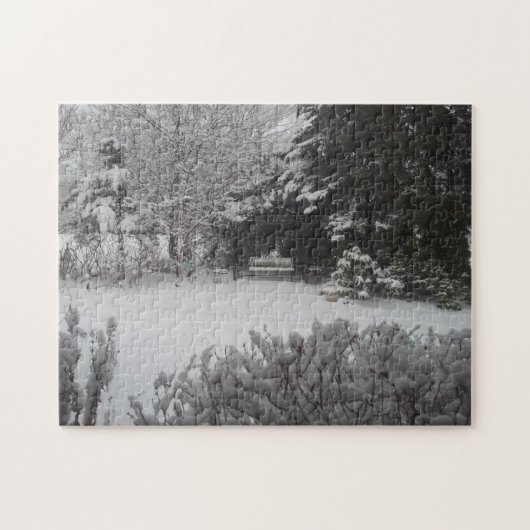 Puzzle Banc de parc en neige fraîche (Horizontal)