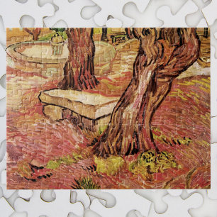 Puzzle Banc de pierre de Van Gogh dans le jardin, hôpital