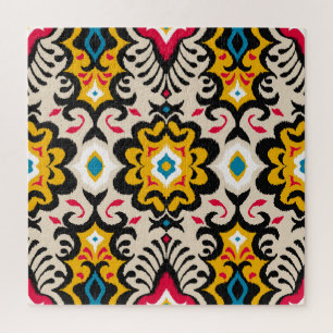 Puzzle Bandana Paisley : Écharpe Vintage en soie