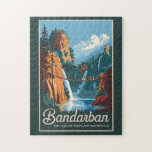 Puzzle Bandarban Bangladesh Travel Art Vintage<br><div class="desc">Conception de déplacement vectoriel rétro Bandarban. Bandarban,  une région montagneuse à couper le souffle au Bangladesh,  est connue pour ses paysages verdoyants,  ses collines et ses cascades sereines.</div>