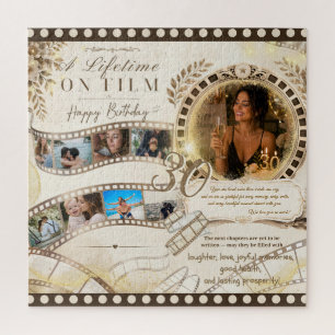 Puzzle Bande de film neutre en or Fond pour photo d'anniv