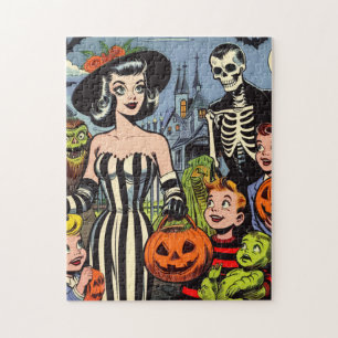 Puzzle Bande dessinée d'Halloween vintage