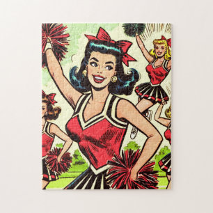 Puzzle Bande dessinée Pom-pom girl rétro