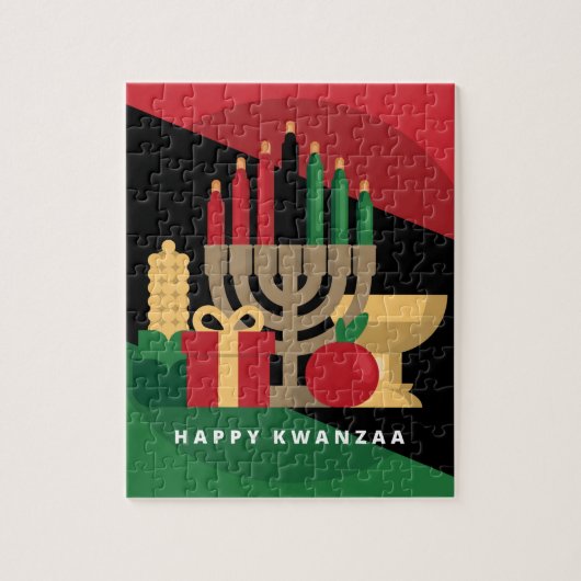 Puzzle bande diagonale Happy Kwanzaa (Vertical)