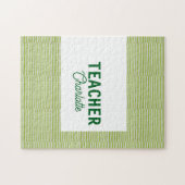Puzzle Bandes blanches vert citron professeur nom de l'en (Horizontal)