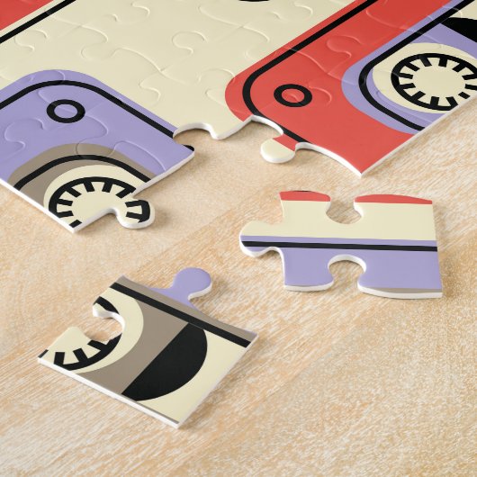 Puzzle Bandes cassettes rétro : motif sans soudure. (Côté)