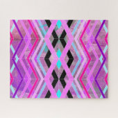 Puzzle Bandes de croisement géométriques violettes roses  (Horizontal)