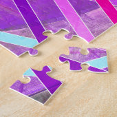 Puzzle Bandes de croisement géométriques violettes roses  (Côté)