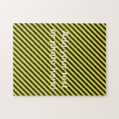 Puzzle Bandes diagonales minces en noir et jaune (Horizontal)