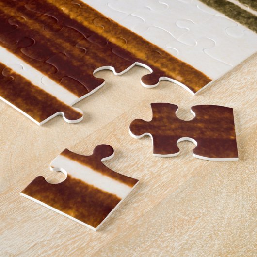 Puzzle Bandes géométriques, aquarelle orange (Côté)