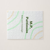 Puzzle Bandes orange vertes ajouter le nom message texte  (Horizontal)