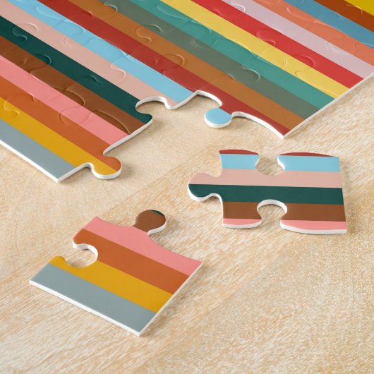 Puzzle Bandes rétro horizontales colorées (Côté)