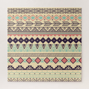 Puzzle Bandes tribales aztèques : Illustration Vintage