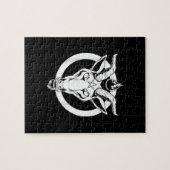 Puzzle Baphomet de chèvre foncée, Satanique Lucifer Beelz (Horizontal)