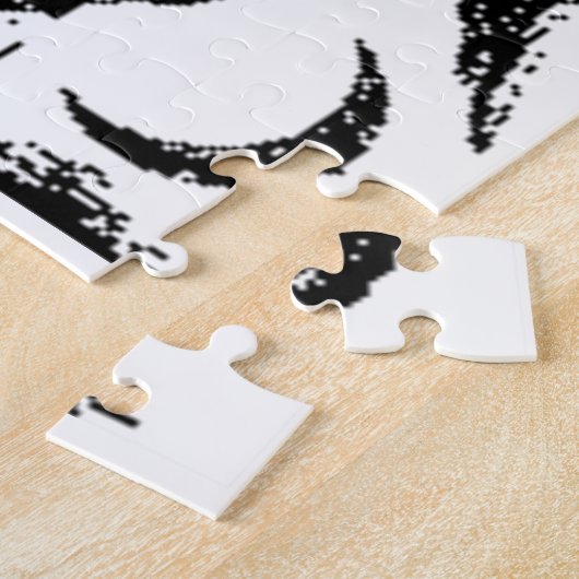 Puzzle Baphomet noir vintage (Côté)