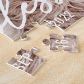 Puzzle Baptême Simple Élégant Moderne Coeur Bébé Photo (Côté)