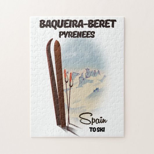 Puzzle Baqueira-Beret Espagne affiche de ski. (Vertical)