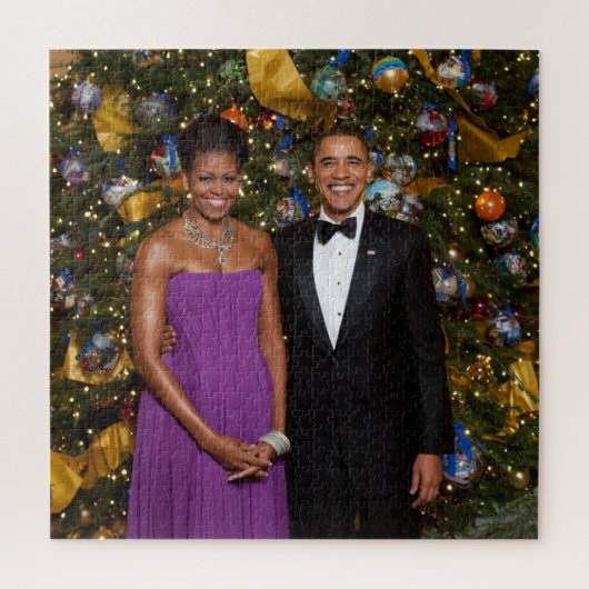 Puzzle Barack Obama US President White House Christmas (Vertical)