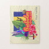 Puzzle Barbados Retro Caraïbes Vintage Island Souvenir (Vertical)