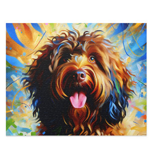 Puzzle Barbet : Jigsaw du chien d'eau français marron