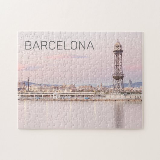 Puzzle Barcelona Skyline Sunset Catalogne Espagne (Horizontal)