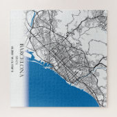 Puzzle Barcelone Espagne City Map Voyage Simple Minimal (Horizontal)