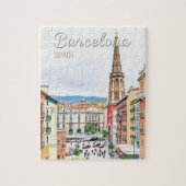 Puzzle barcelone espagne Voyage Art Vintage (Vertical)