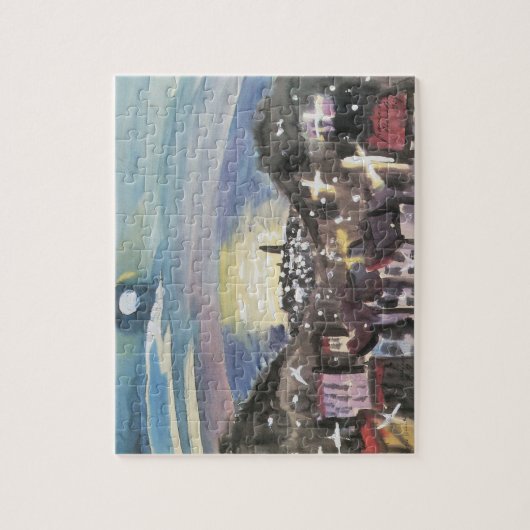 Puzzle Barcelone la nuit par Walter Gramatte (Vertical)