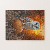 Puzzle Barn Owl sur le Citrouille Automne (Horizontal)
