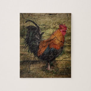 Puzzle Barn Wood Chicken french country rooster